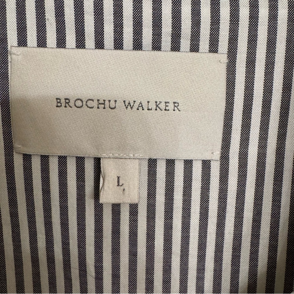 Brochu Walker Ashland Button Front Midi Dress - Fraser Grey Stripe L - Picture 4 of 13